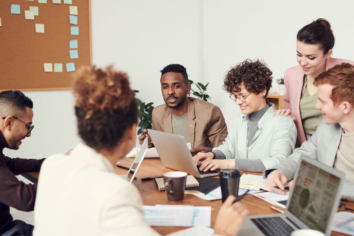Small group AI income training session